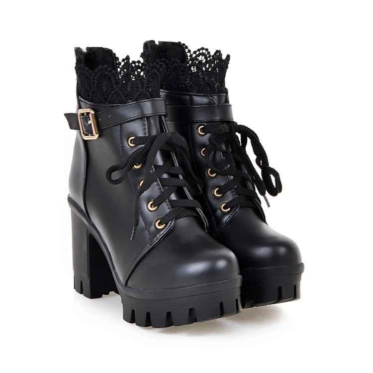 Lace-up Martens Boots With High Heels