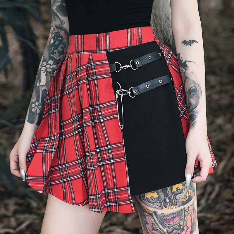 Gothic Pleated Short Skirt