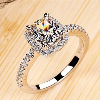 Bridal Wedding Trendy Engagement White Gold Ring