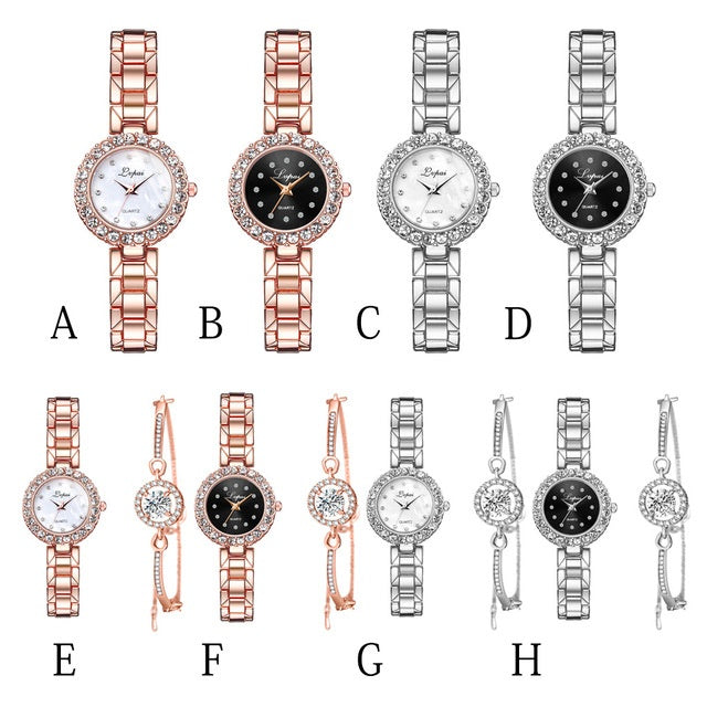 Set Bangle Clock Bracelet,Wrist-Watch Quartz for Women