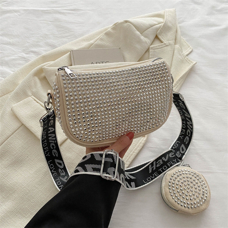 Rhinestone Shoulder Bag With Small  Luxury Purse