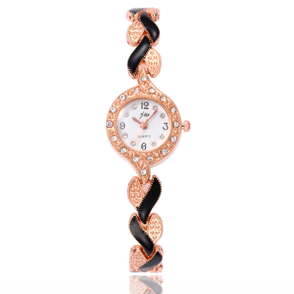 Leaf bracelet quartz wrist watch