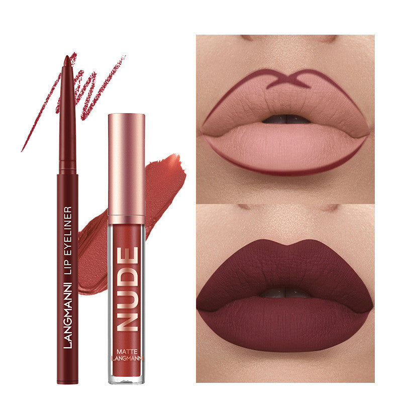 Long Lasting Matte Lip Liner And Lipstick