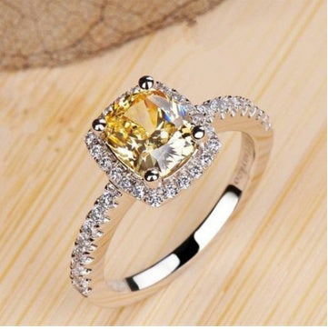 Bridal Wedding Trendy Engagement White Gold Ring