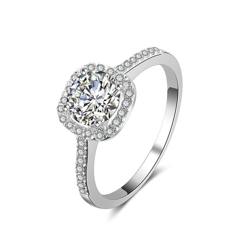 Engagement squared Bague Cubic Zirconia Wedding Rings