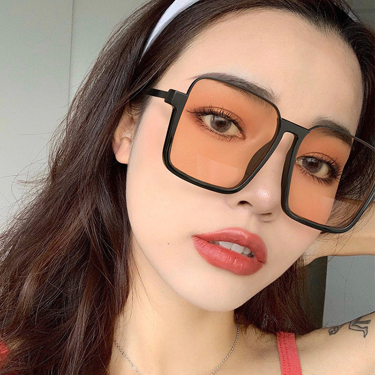 Retro  Fashion Square Net Red Sunglasses