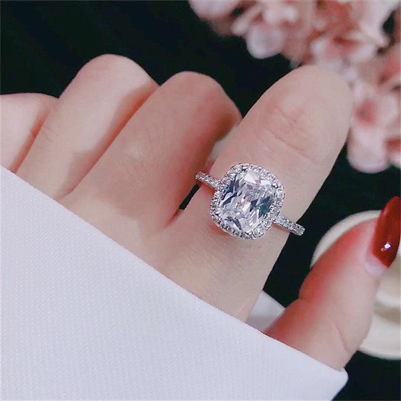 Bridal Wedding Trendy Engagement White Gold Ring